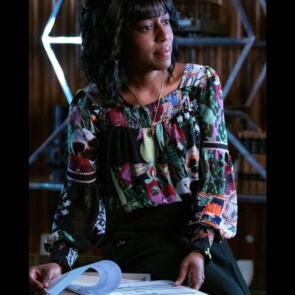 Anthropologie X Lil Sire Puff-Sleeved Floral Blouse Top Size XS Boho Cottagecore - Picture 10 of 10